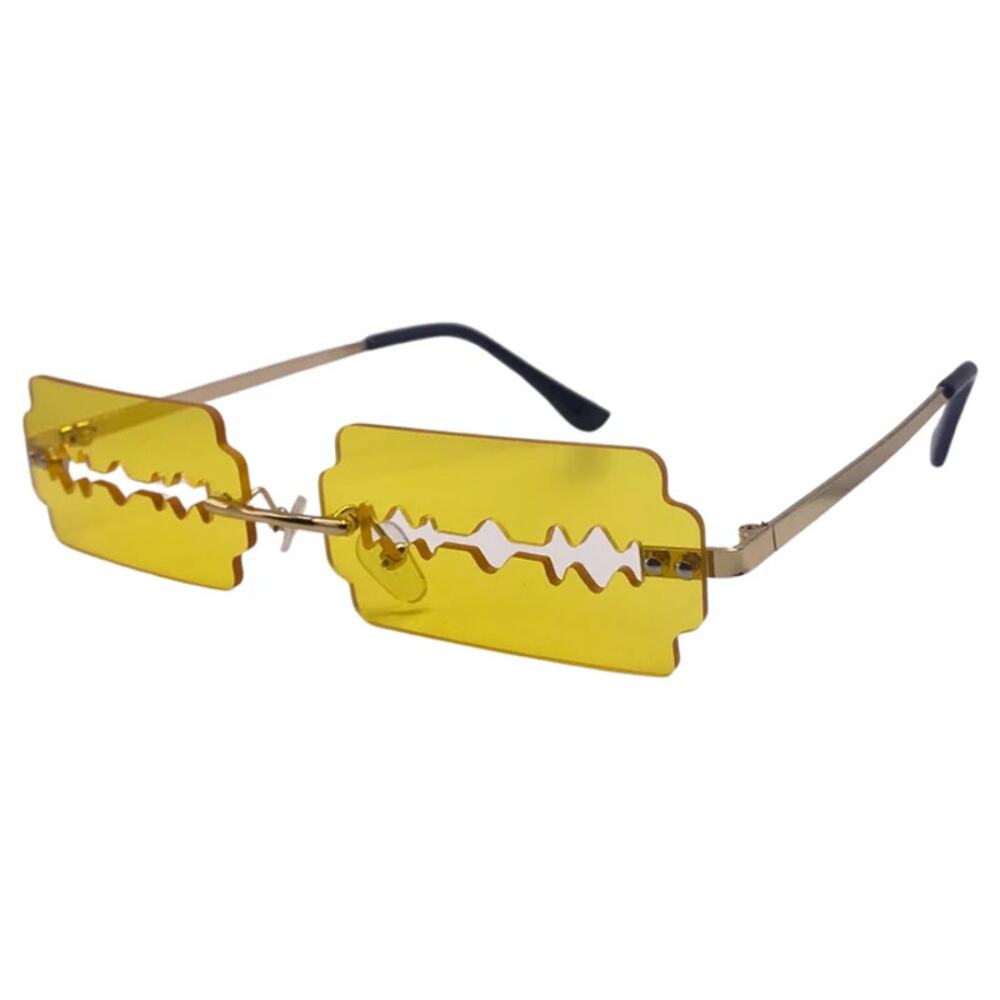 6171 | Yellow Razor Novelty Sunglasses - Picture 3 of 5